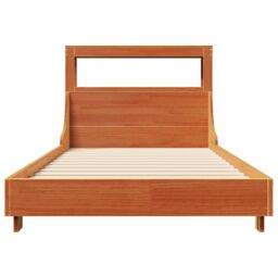 Berkfield Home Bed Frame without Mattress Wax Brown 100x200 cm Solid Wood Pine - thumbnail 4