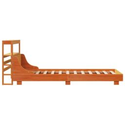 Berkfield Home Bed Frame without Mattress Wax Brown 100x200 cm Solid Wood Pine - thumbnail 5
