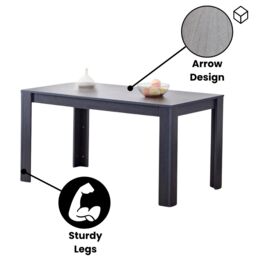 KOSY KOALA Dining Table & 4 Chairs Black Dark Grey Velvet Chairs Wood Dining Set Furniture in Brown - thumbnail 8