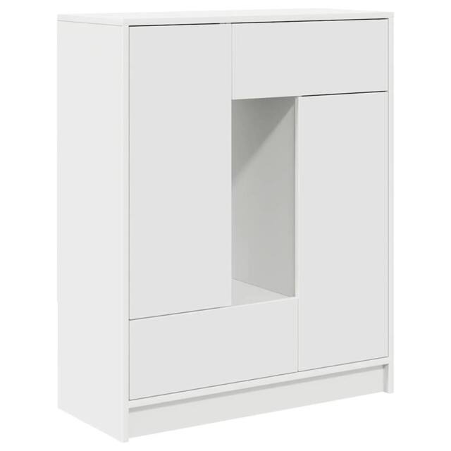 Berkfield Home Sideboard with Drawers & Doors White 73x31x90 cm - Size: 73 x 31 x 90 cm - image 1