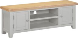 Seconique Windsor Straight TV Unit (Fully Assembled) in Light Grey - thumbnail 2