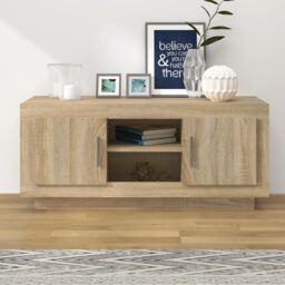 Berkfield Home TV Cabinet Sonoma Oak 102x35x45 cm Engineered Wood in Brown - Size: 102 x 35 x 45 cm