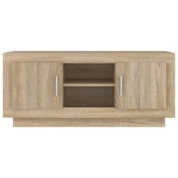 Berkfield Home TV Cabinet Sonoma Oak 102x35x45 cm Engineered Wood in Brown - Size: 102 x 35 x 45 cm - thumbnail 5