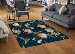 Benjamin Tate Design The Moon Butterflies & Flowers Rug in Natural - Size: Large - thumbnail 2