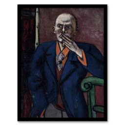 Artery8 1950 Self Portrait With Cigarette Beckmann Framed Wall Art Print - Size: A4 - thumbnail 1