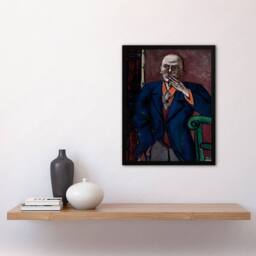 Artery8 1950 Self Portrait With Cigarette Beckmann Framed Wall Art Print - Size: A4 - thumbnail 2