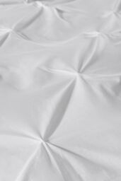 Serene 'Lara' Luxury Ruched Duvet Cover Set in White - Size: King - thumbnail 4