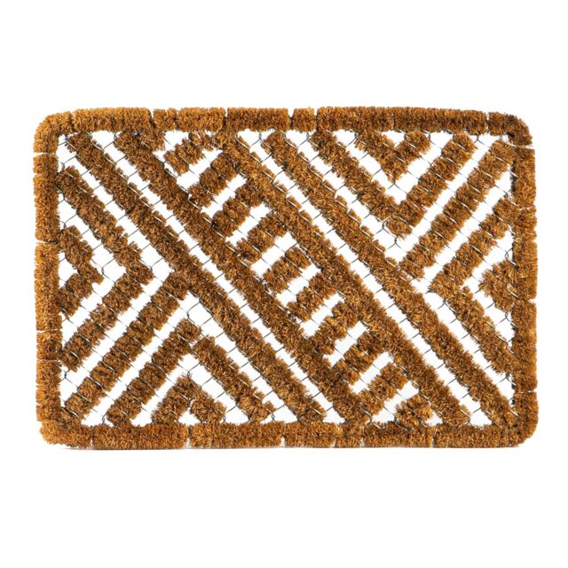 Nicola Spring Coir Scraper Door Mat - 60 x 40cm in Brown - Size: 40 cm x 60 cm - image 1