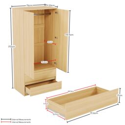 Home Discount Vida Designs Denver Bedroom Set (2 Dr Bedside, 6 Dr Chest, Wardrobe) in Brown - thumbnail 4