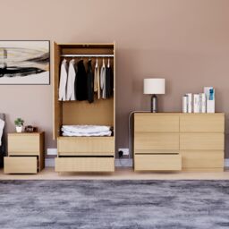 Home Discount Vida Designs Denver Bedroom Set (2 Dr Bedside, 6 Dr Chest, Wardrobe) in Brown - thumbnail 7