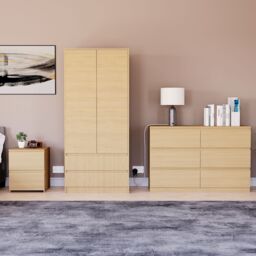 Home Discount Vida Designs Denver Bedroom Set (2 Dr Bedside, 6 Dr Chest, Wardrobe) in Brown - thumbnail 6