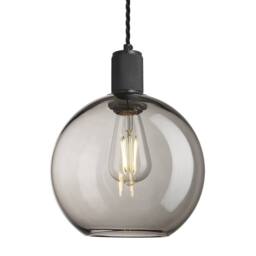 Industville Knurled Glass Globe Pendant Light - 9 Inch in Light Grey - Size: 9 inches - thumbnail 1