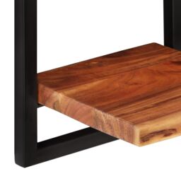 Berkfield Home Wall Shelves 2 pcs 25x25x75 cm Solid Wood Acacia & Steel in Brown - Size: 25 x 25 x 75 cm - thumbnail 6