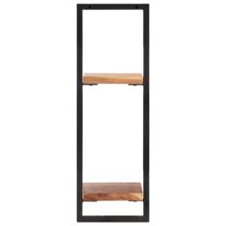 Berkfield Home Wall Shelves 2 pcs 25x25x75 cm Solid Wood Acacia & Steel in Brown - Size: 25 x 25 x 75 cm - thumbnail 4