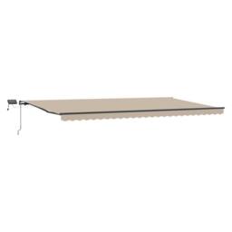 Berkfield Home Manual Retractable Awning with LED Beige 600x350 cm - thumbnail 4