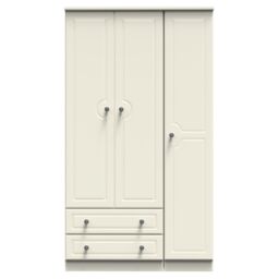 Ready Assembled 2 U Stirling Triple Wardrobe with 2 Drawers (Ready Assembled) in Cream - thumbnail 1