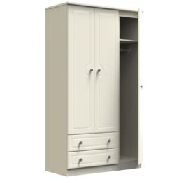 Ready Assembled 2 U Stirling Triple Wardrobe with 2 Drawers (Ready Assembled) in Cream - thumbnail 6