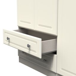 Ready Assembled 2 U Stirling Triple Wardrobe with 2 Drawers (Ready Assembled) in Cream - thumbnail 7