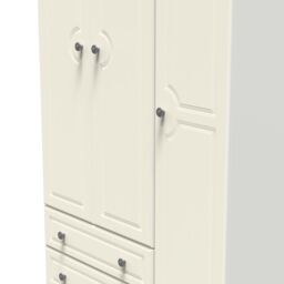 Ready Assembled 2 U Stirling Triple Wardrobe with 2 Drawers (Ready Assembled) in Cream - thumbnail 4