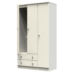 Ready Assembled 2 U Stirling Triple Wardrobe with 2 Drawers (Ready Assembled) in Cream - thumbnail 5