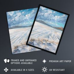 "Artery8 White Sands Luskentyre Beach Isle Harris Painting Framed Art Print in Blue - Size: W12"" x H16""" - thumbnail 2
