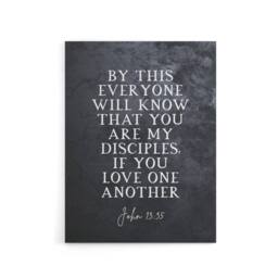 "Artery8 John 13 35 My Disciples Love One Bible Quote Canvas Wall Art Print in Grey - Size: W18"" x H24""" - thumbnail 1
