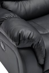 More4Homes Seattle Electric Recliner Bonded Leather 1+2 Seater Sofa Set in Black - thumbnail 6