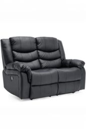 More4Homes Seattle Electric Recliner Bonded Leather 1+2 Seater Sofa Set in Black - thumbnail 2