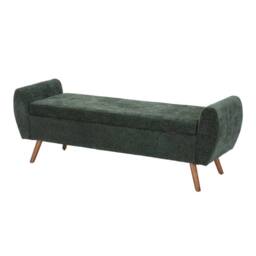 "KORVIXA Large Bench 60""x18""x21"" Green Storage Ottoman Bench Bed End - Size: 100 cm x 100 cm" - thumbnail 1