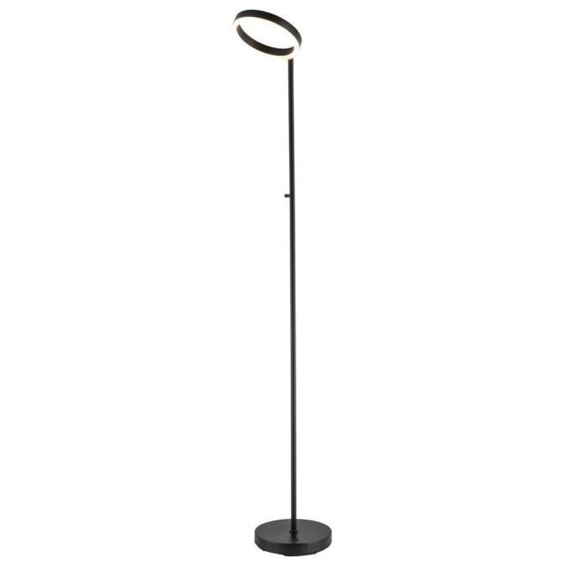 Happy Homewares Modern LED Halo Ring Floor Lamp with CCT Dimmer Button in Black - image 1