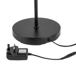 Happy Homewares Modern LED Halo Ring Floor Lamp with CCT Dimmer Button in Black - thumbnail 4