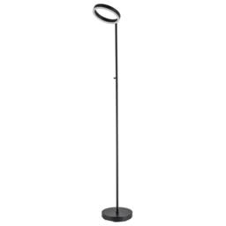 Happy Homewares Modern LED Halo Ring Floor Lamp with CCT Dimmer Button in Black - thumbnail 2