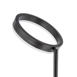 Happy Homewares Modern LED Halo Ring Floor Lamp with CCT Dimmer Button in Black - thumbnail 5