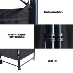 EONLION 4 Panel Room Divider 164cm Folding Privacy Screen in Black - Size: 100 cm - thumbnail 5