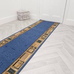 runrug Hallway Runner Rug - Non-Slip, Hardwearing, 5.4mm - 'Jena' in Blue - Size: 80 cm x 330 cm - thumbnail 4