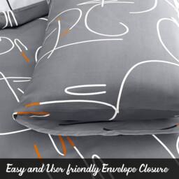 Pamposh Hypoallergenic Duvet Cover Set Reversible Bedding Sets in Grey - Size: Single - thumbnail 9
