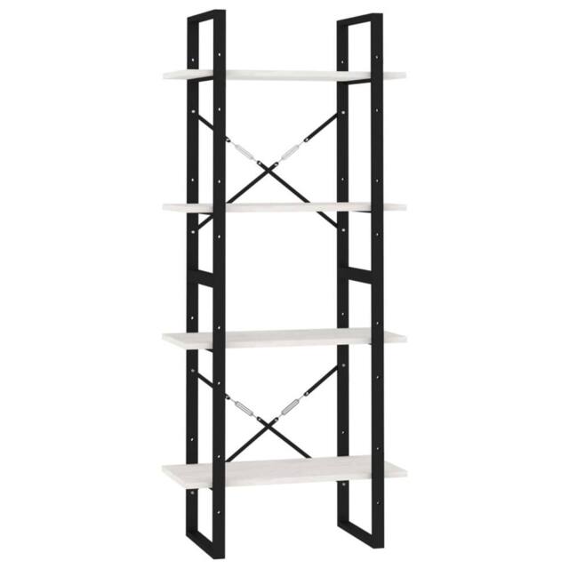 Berkfield Home 4-Tier Book Cabinet White 60x30x140 cm Solid Pine Wood - Size: 60 x 30 x 140 cm - image 1