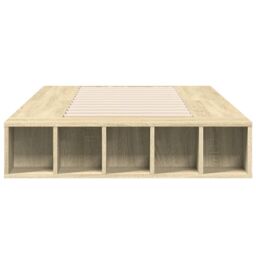 Berkfield Home Bed Frame without Mattress Sonoma Oak 75x190 cm Small Single in Brown - thumbnail 4
