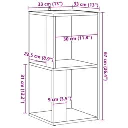 Berkfield Home Corner Cabinet Old Wood 33x33x67 cm Engineered Wood in Brown - Size: 33 x 33 x 67 cm - thumbnail 9