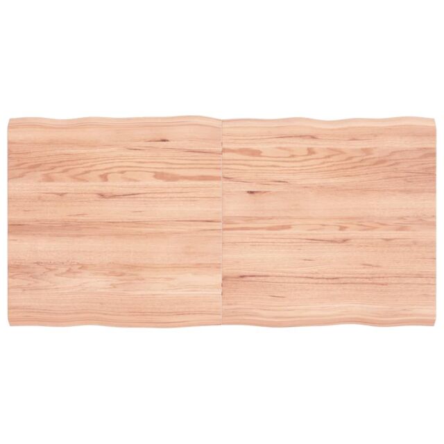Berkfield Home Table Top Light Brown 120x60x(2-4)cm Treated Solid Wood Live Edge - image 1