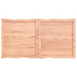 Berkfield Home Table Top Light Brown 120x60x(2-4)cm Treated Solid Wood Live Edge - thumbnail 3