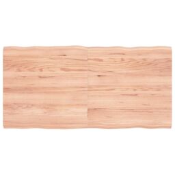 Berkfield Home Table Top Light Brown 120x60x(2-4)cm Treated Solid Wood Live Edge