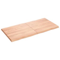 Berkfield Home Table Top Light Brown 120x60x(2-4)cm Treated Solid Wood Live Edge - thumbnail 2
