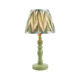 Netlighting Bibury Green Table Lamp Green Fabric Zigzag Shade 20cm B22 - thumbnail 1