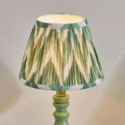 Netlighting Bibury Green Table Lamp Green Fabric Zigzag Shade 20cm B22 - thumbnail 3
