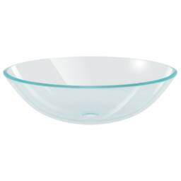 Berkfield Home Basin Tempered Glass 42 cm Transparent in Clear - thumbnail 2