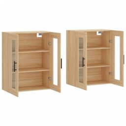 Berkfield Home Wall Mounted Cabinets 2 pcs Sonoma Oak Engineered Wood in Brown - thumbnail 4