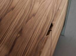 Angel Cerda Walnut Veneer Sideboard, Tempered Glass Legs, 170 x 43 x 77 cm in Brown - thumbnail 6