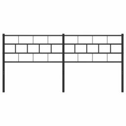 Berkfield Home Metal Headboard Black 193 cm - thumbnail 4