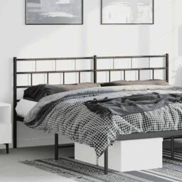 Berkfield Home Metal Headboard Black 193 cm - thumbnail 2